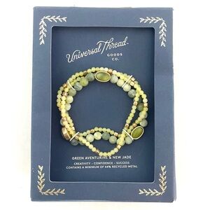 NWT UNIVERSAL THREAD Green Aventurine New Jade Wrap Bracelet Confidence Success